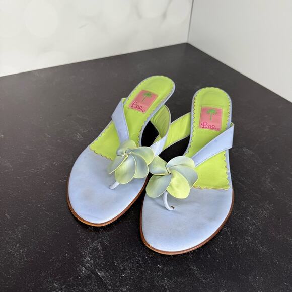 Lilly Pulitzer Women’s Floral Kitten Heel Sandals Sz 10 - Picture 1 of 7